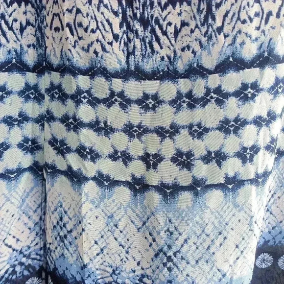 NEW Maurices Blue Mixed Print Chiffon Double Front Slit A-Line Maxi Skirt - Picture 5 of 8